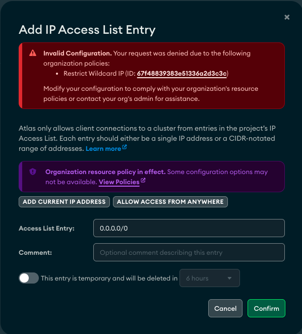 Execução do Terraform com Resource Policies